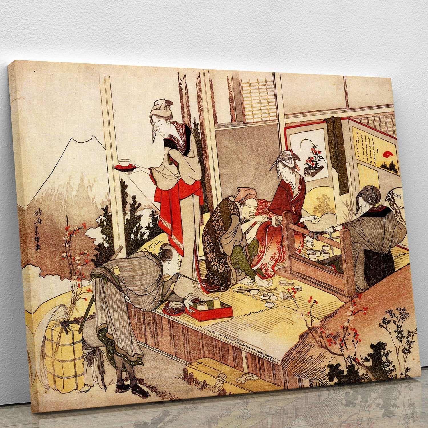 The studio of Netsuke by Hokusai Canvas Print or Poster