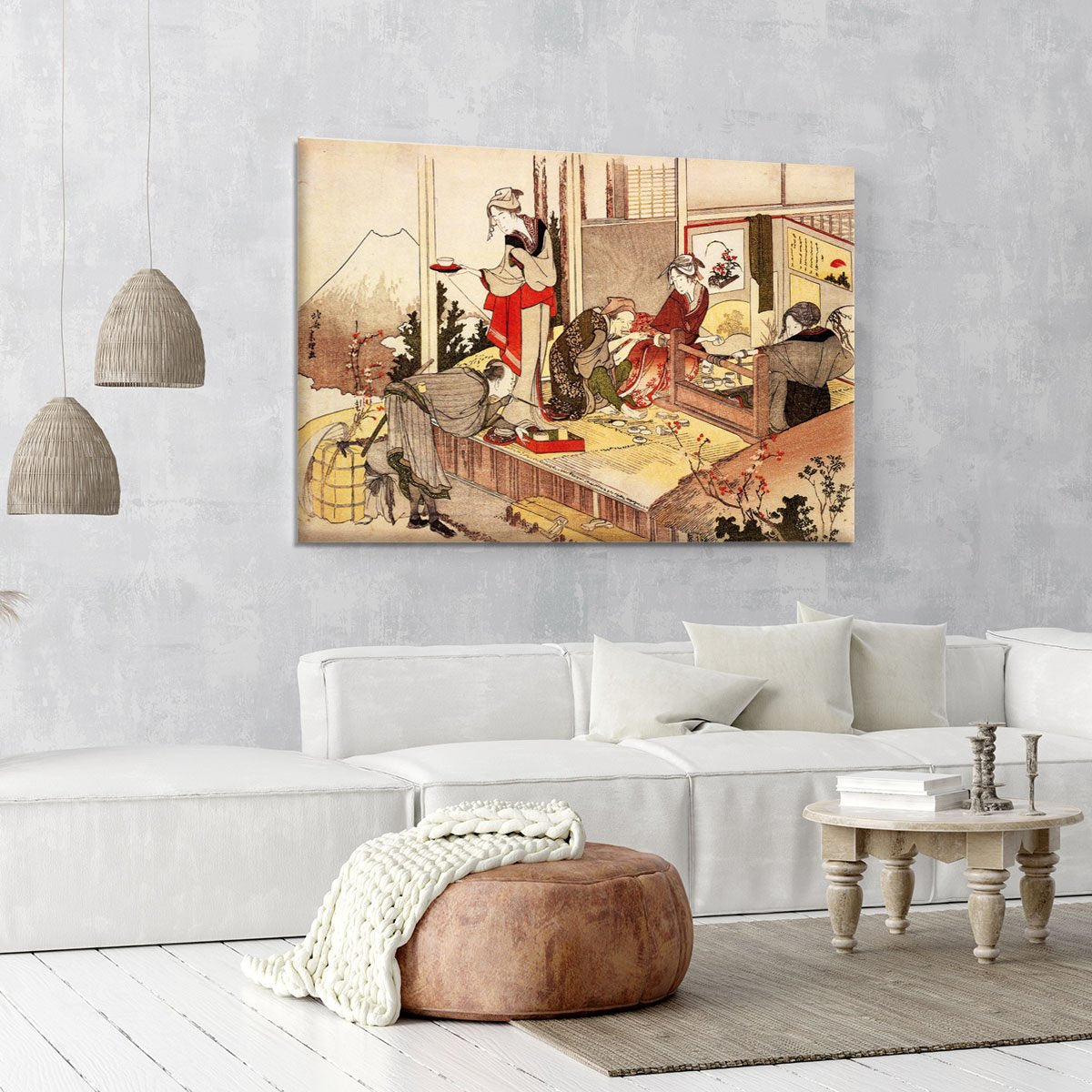 The studio of Netsuke by Hokusai Canvas Print or Poster