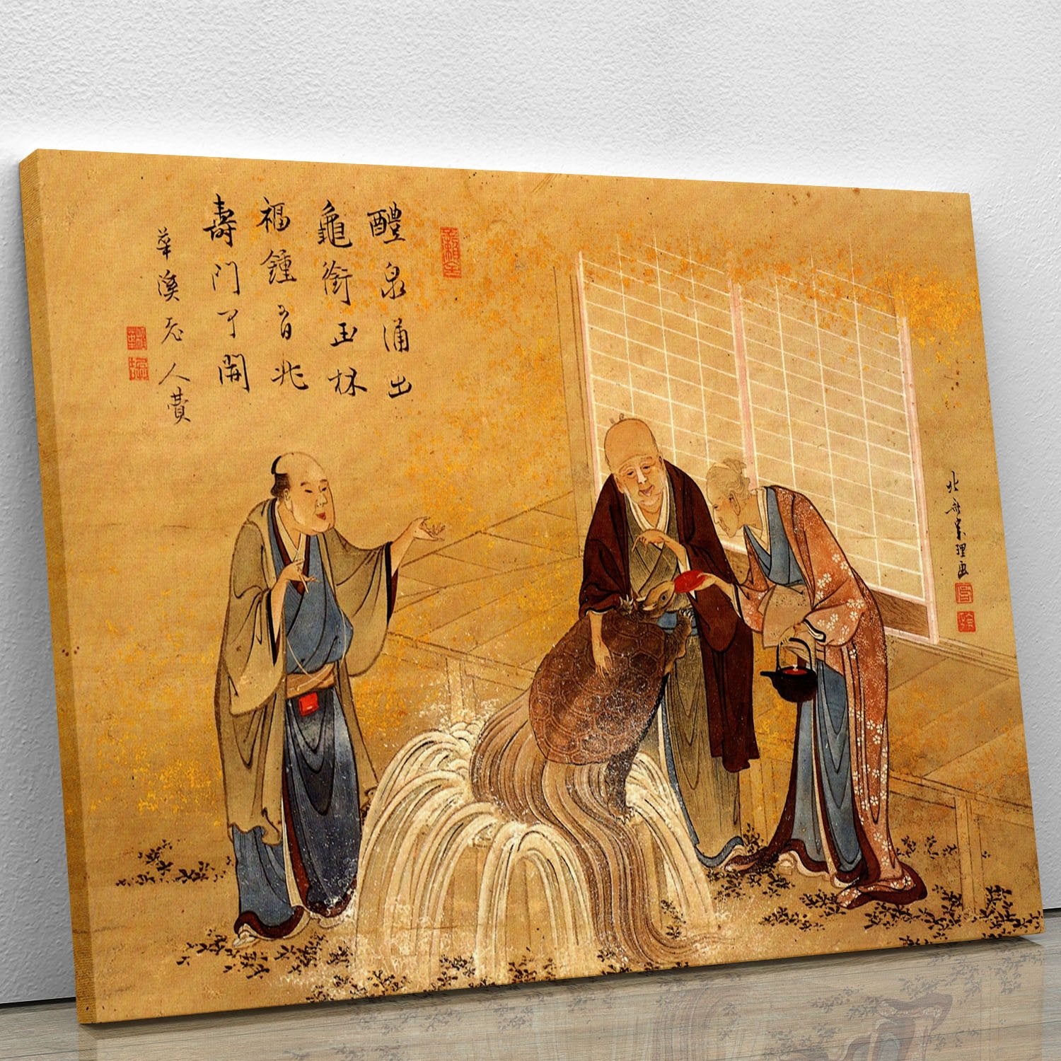 The thouthand years turtle by Hokusai Canvas Print or Poster