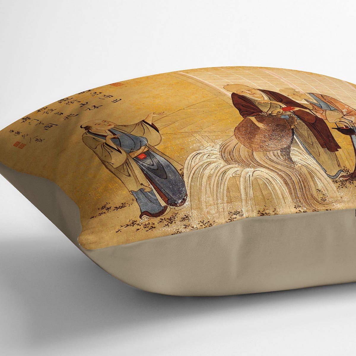 The thouthand years turtle by Hokusai Throw Pillow