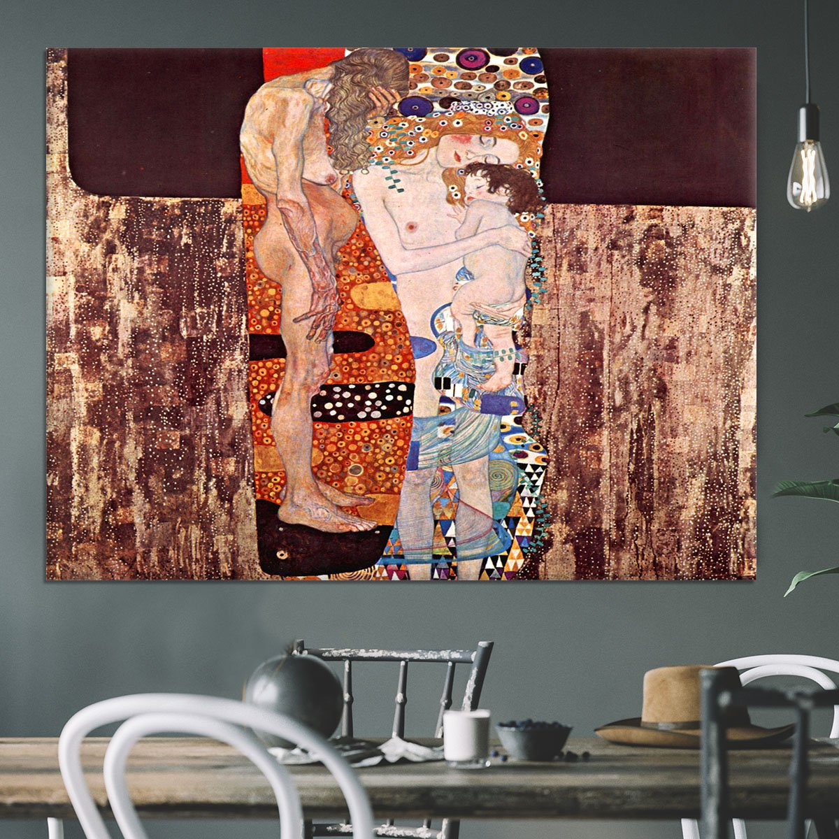 The three ages of a woman by Klimt Canvas Print or Poster