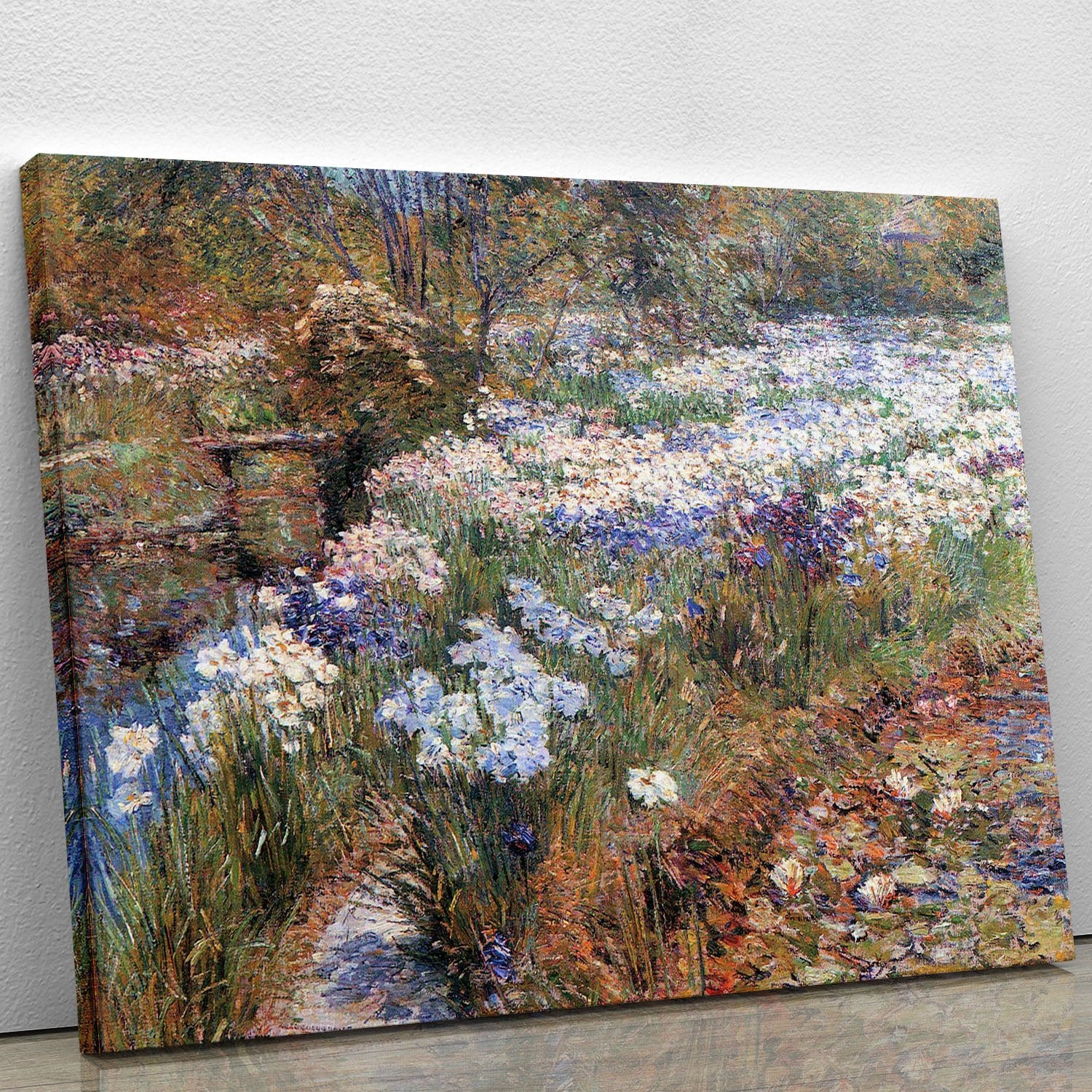 The water garden by Hassam Canvas Print or Poster