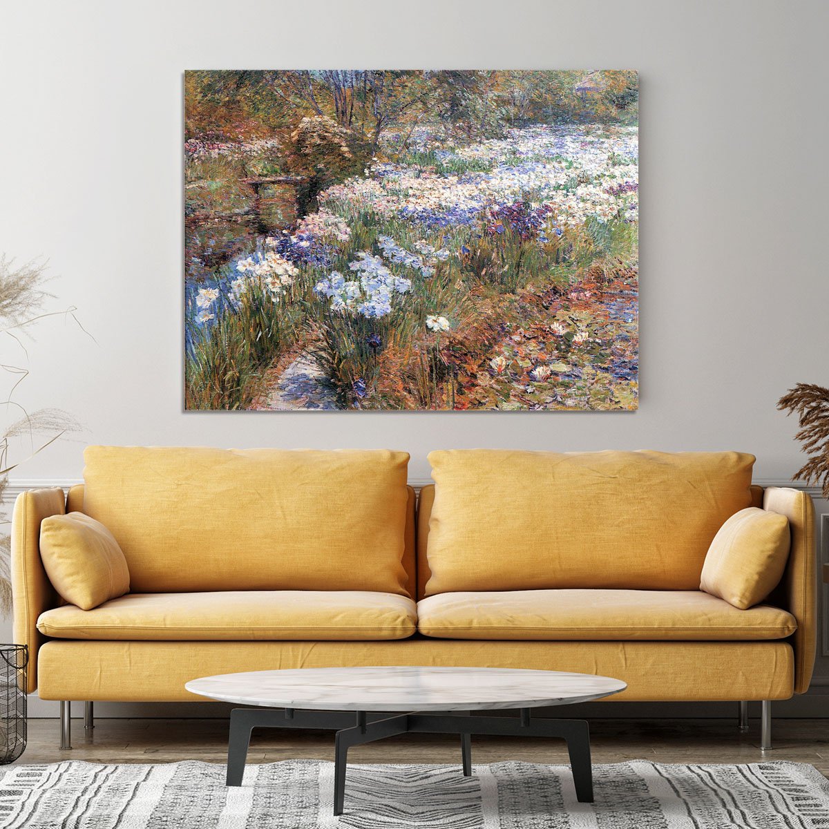The water garden by Hassam Canvas Print or Poster