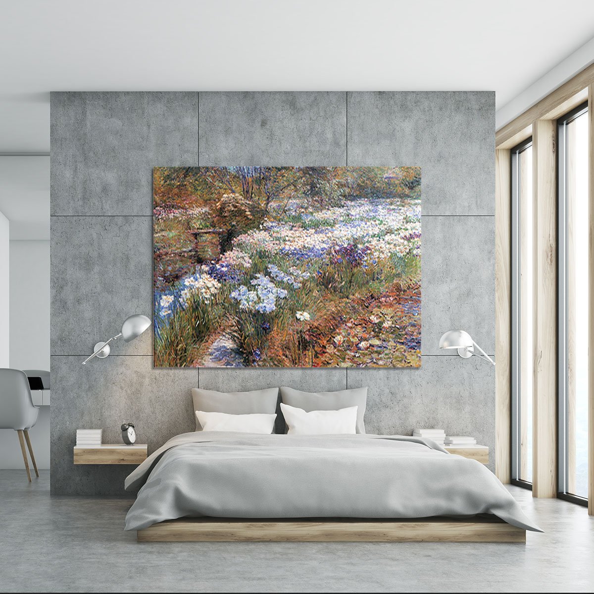 The water garden by Hassam Canvas Print or Poster