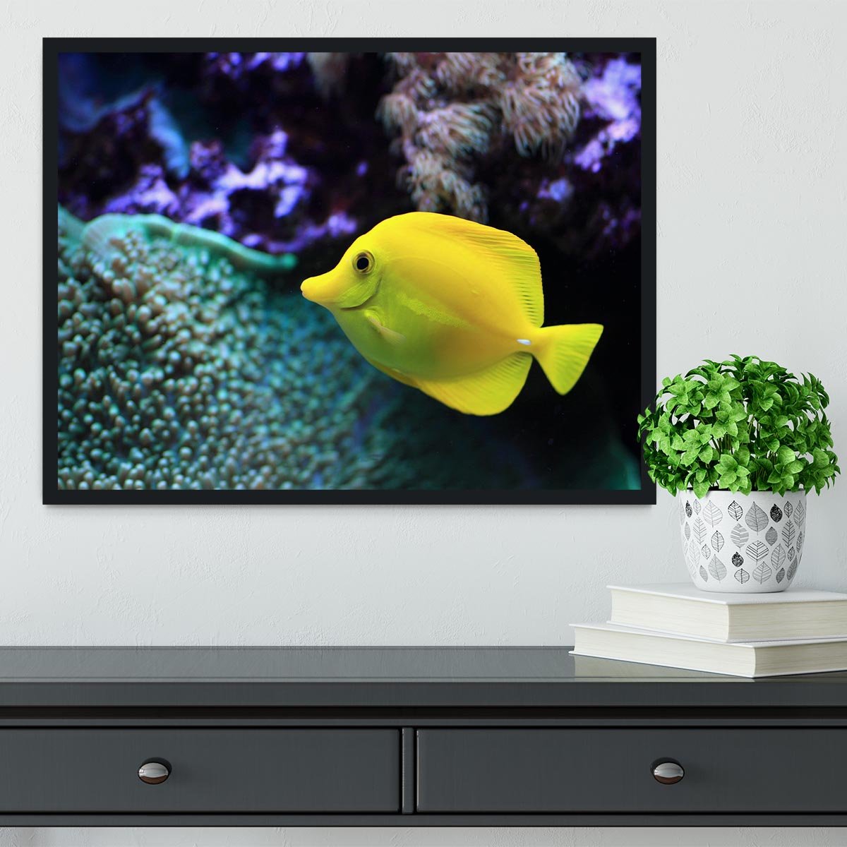 The yellow fish Framed Print - Canvas Art Rocks - 2