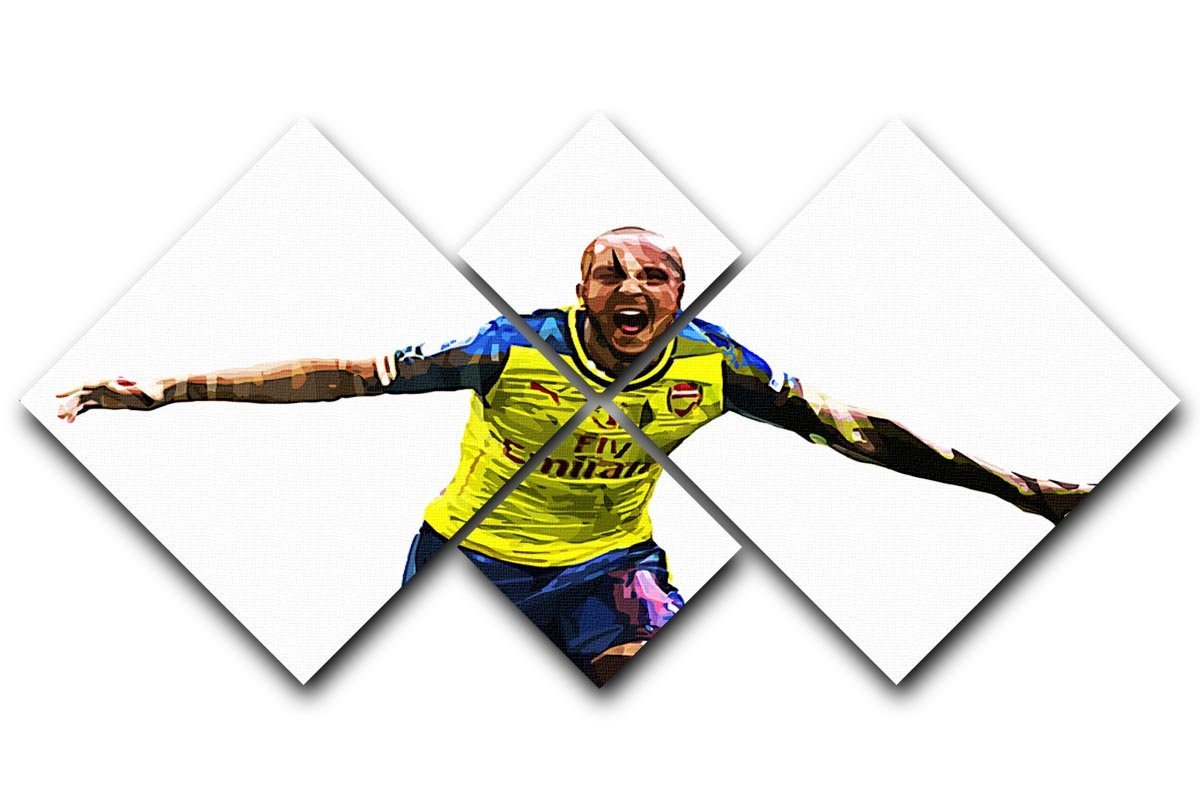 Theo Walcott Cup Final Goal 4 Square Multi Panel Canvas  - Canvas Art Rocks - 1