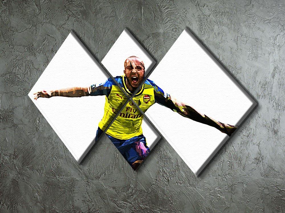 Theo Walcott Cup Final Goal 4 Square Multi Panel Canvas - Canvas Art Rocks - 2