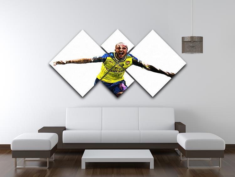 Theo Walcott Cup Final Goal 4 Square Multi Panel Canvas - Canvas Art Rocks - 3