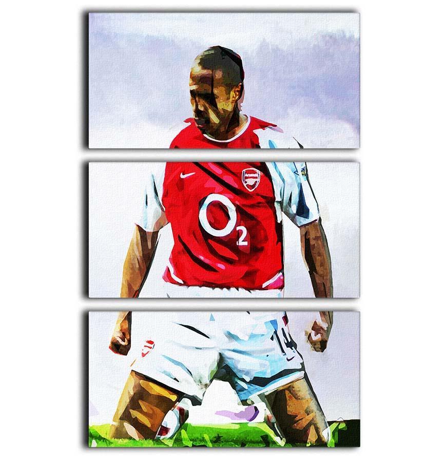 Thierry Henry Kneeslide 3 Split Panel Canvas Print - Canvas Art Rocks - 1