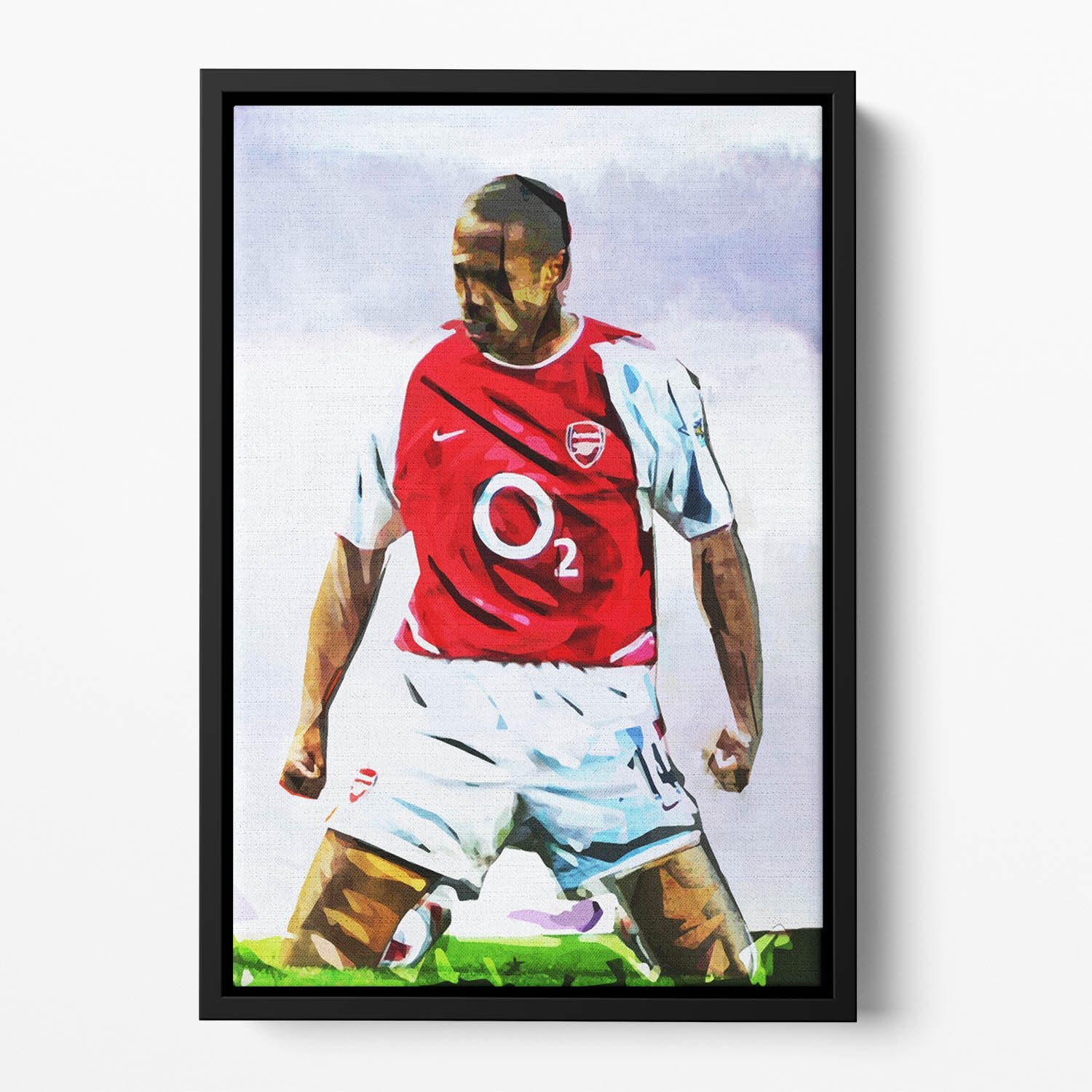 Thierry Henry Kneeslide Floating Framed Canvas