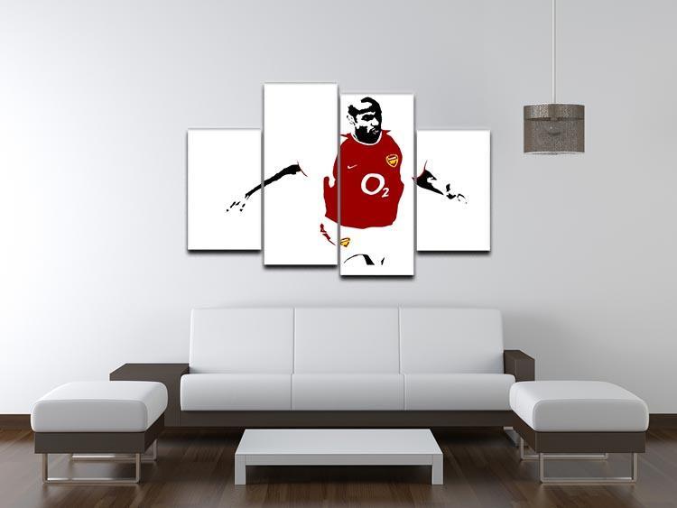 Thierry Henry Pop Art 4 Split Panel Canvas - Canvas Art Rocks - 3