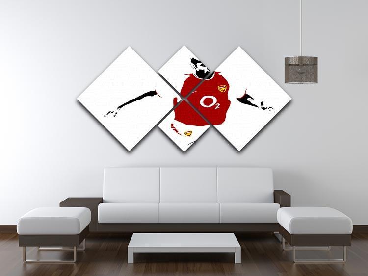 Thierry Henry Pop Art 4 Square Multi Panel Canvas - Canvas Art Rocks - 3