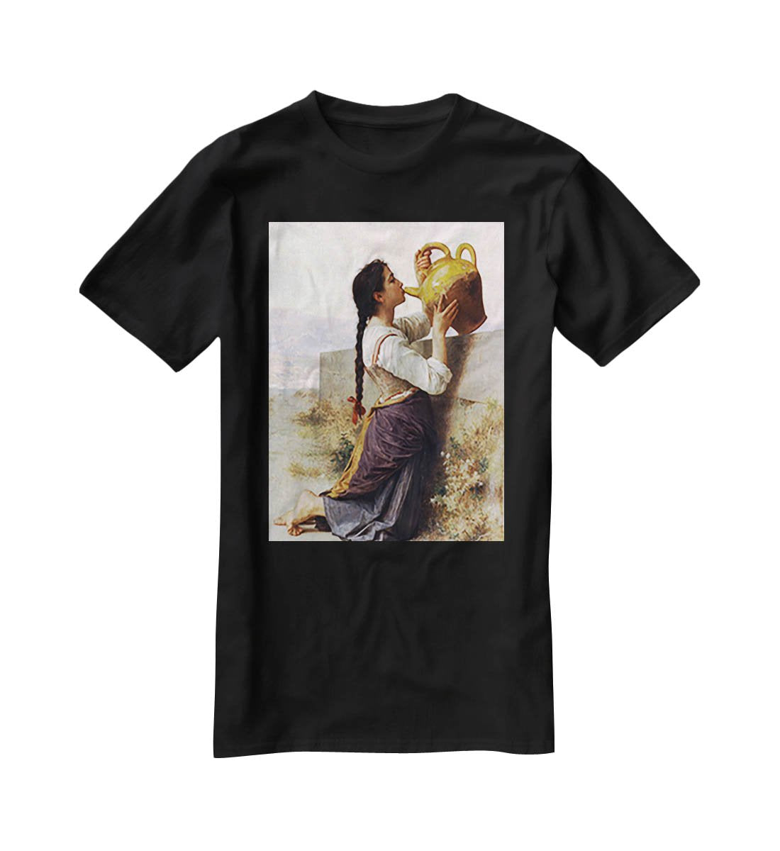 Thirst By Bouguereau T-Shirt - Canvas Art Rocks - 1