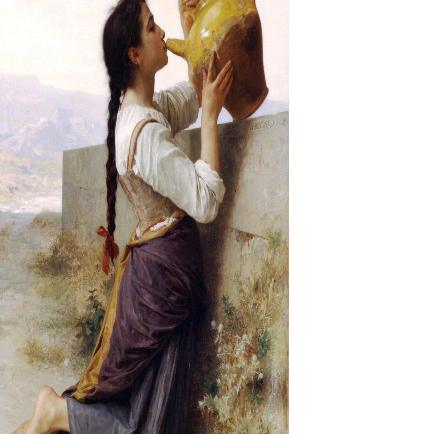 Thirst By Bouguereau Floating Framed Canvas