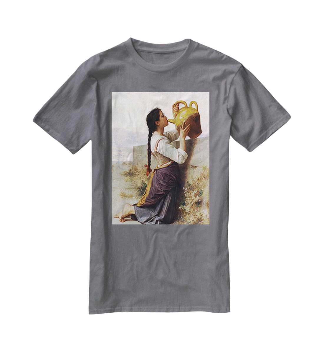 Thirst By Bouguereau T-Shirt - Canvas Art Rocks - 3