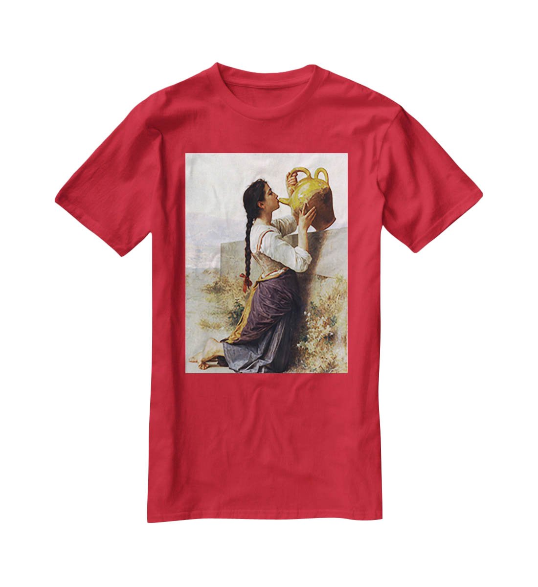 Thirst By Bouguereau T-Shirt - Canvas Art Rocks - 4