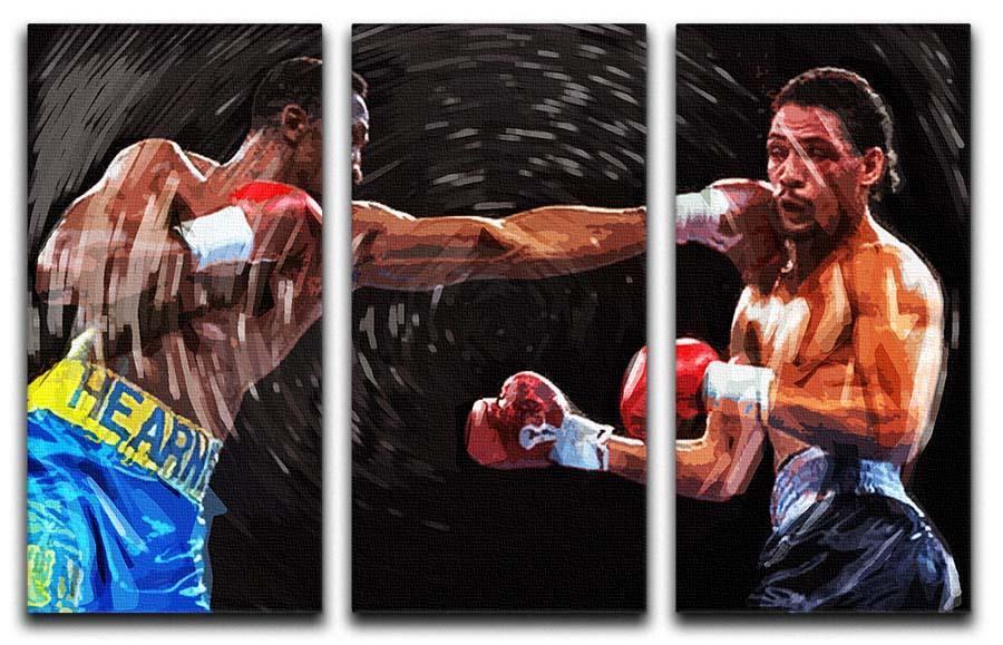 Thomas Hearns vs Virgil Hill 3 Split Panel Canvas Print - Canvas Art Rocks - 1