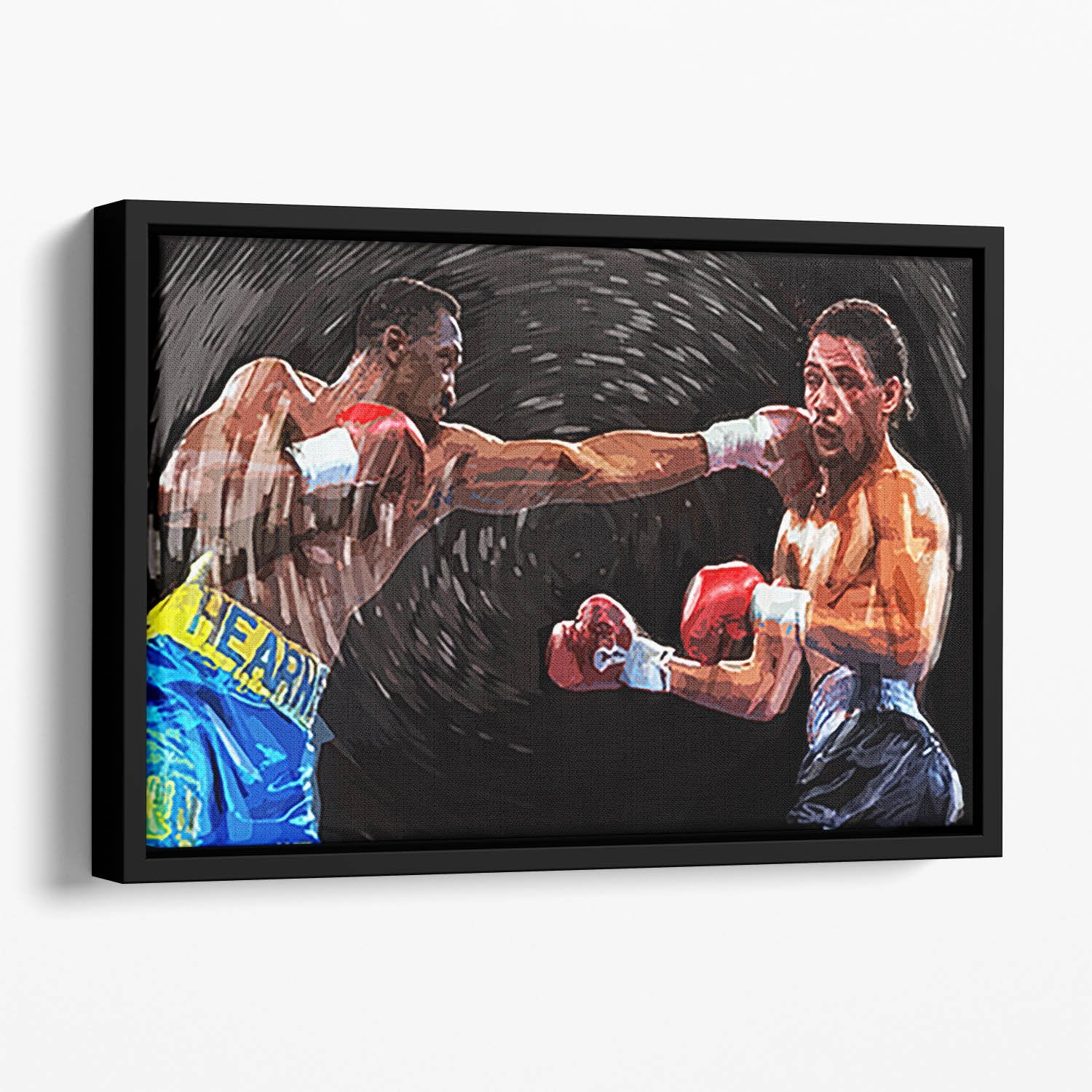 Thomas Hearns vs Virgil Hill Floating Framed Canvas