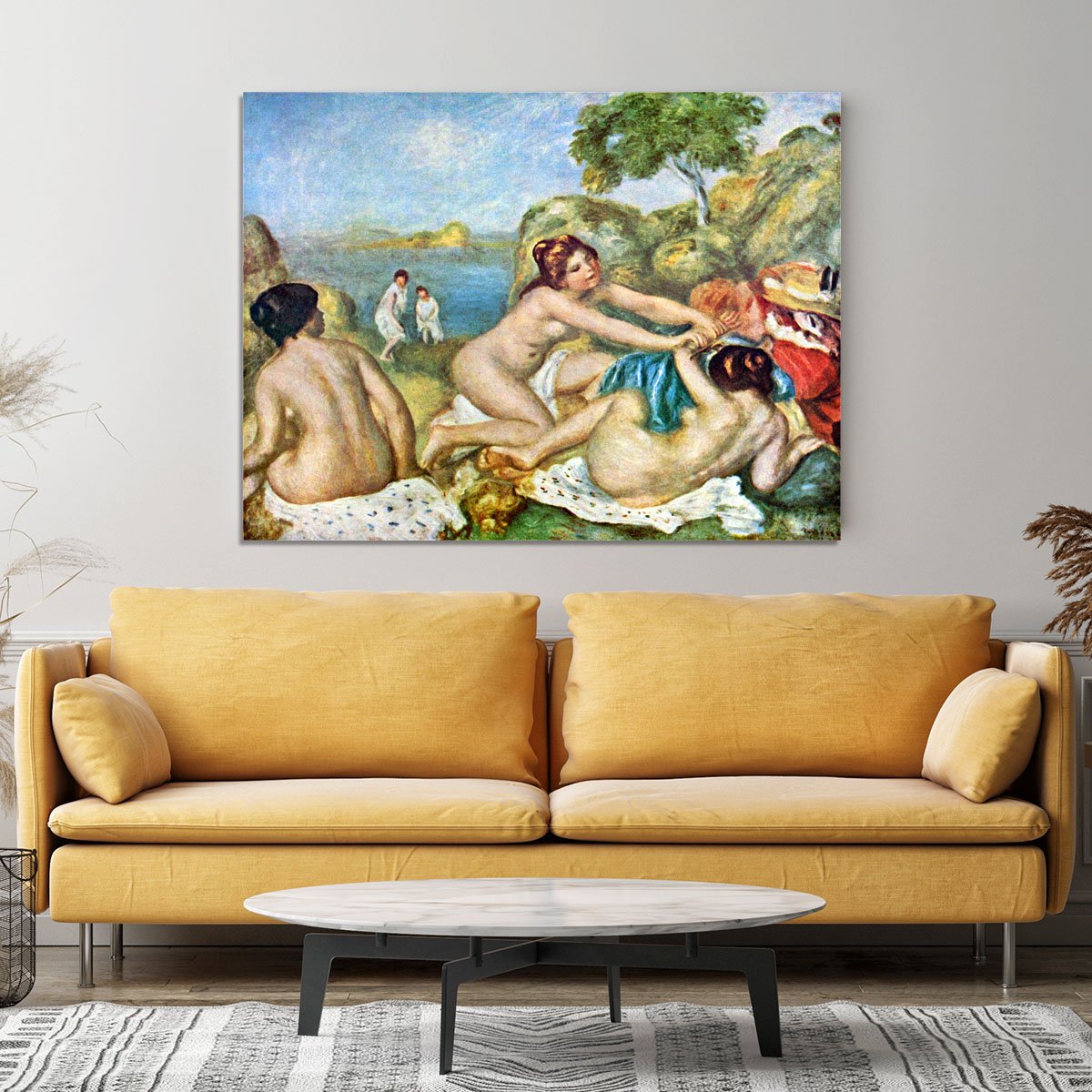 Three bathing girls with crab by Renoir Canvas Print or Poster
