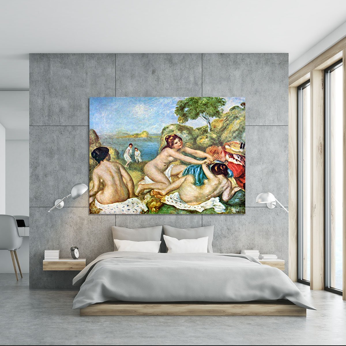 Three bathing girls with crab by Renoir Canvas Print or Poster