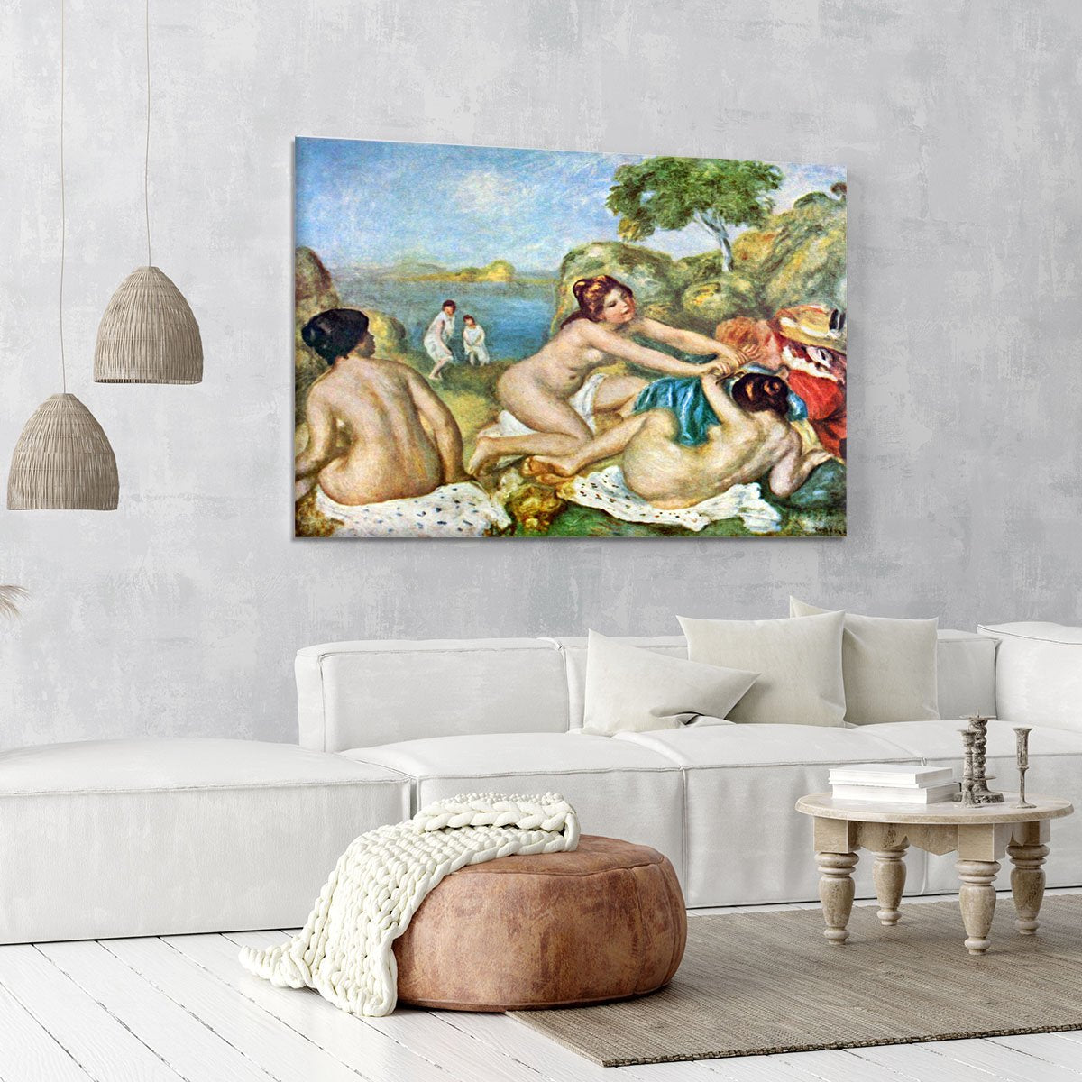 Three bathing girls with crab by Renoir Canvas Print or Poster