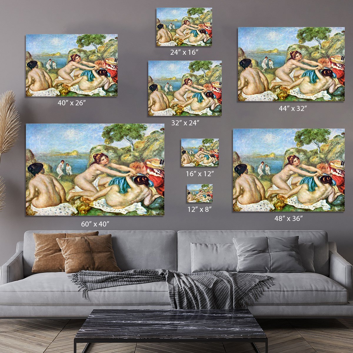 Three bathing girls with crab by Renoir Canvas Print or Poster