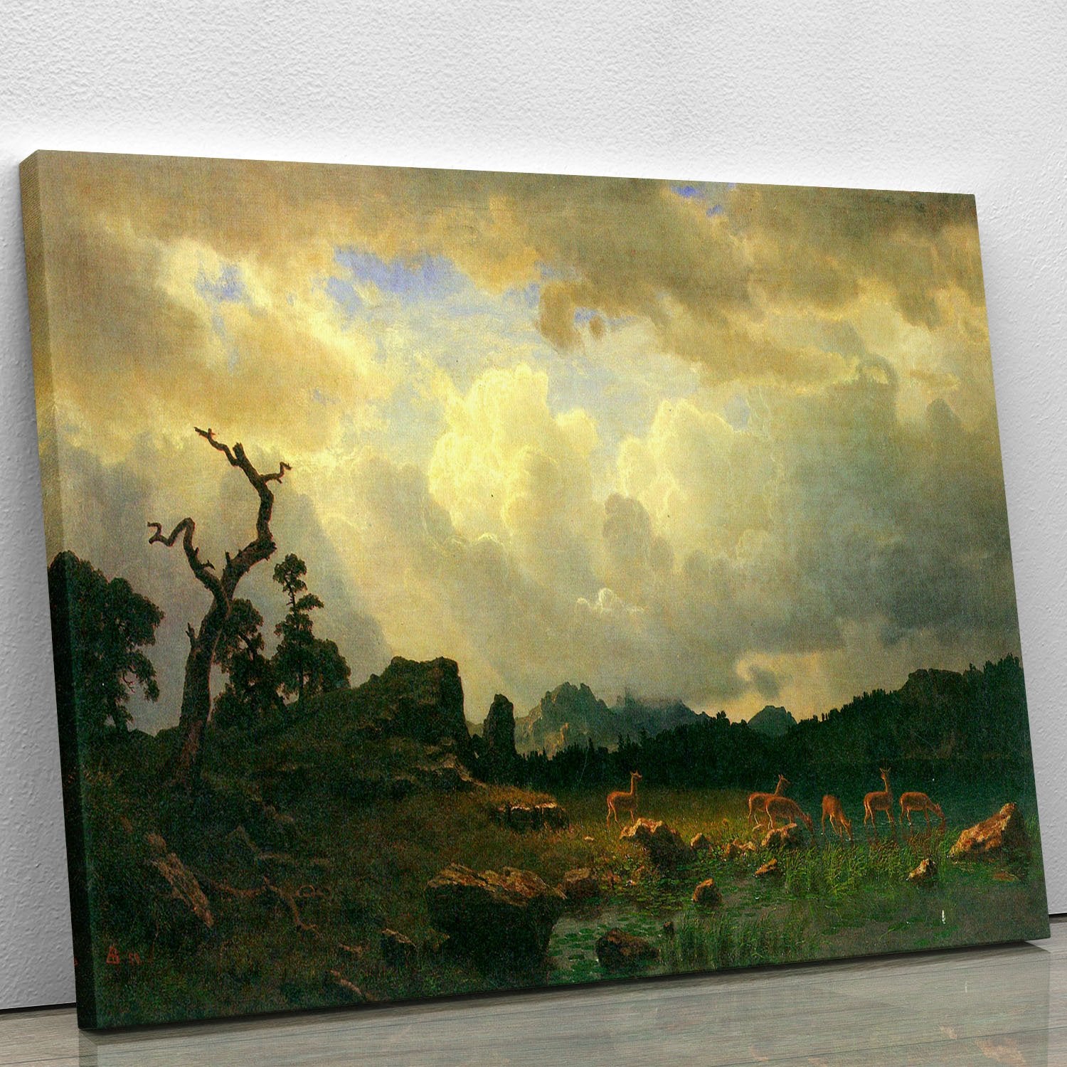 Thunderstorms in the Rocky Mountains by Bierstadt Canvas Print or Poster