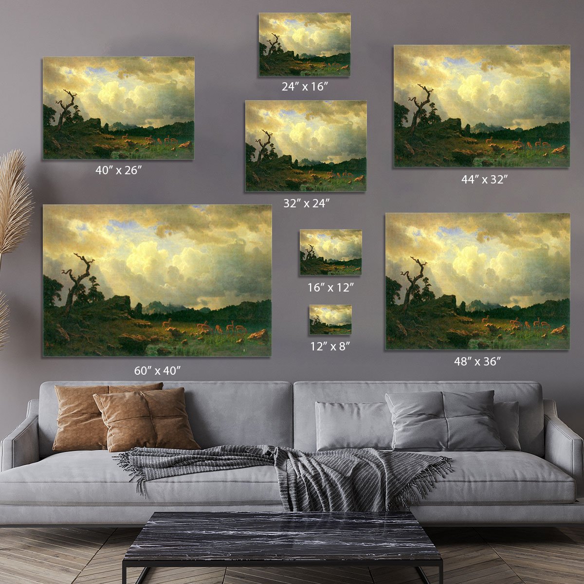 Thunderstorms in the Rocky Mountains by Bierstadt Canvas Print or Poster