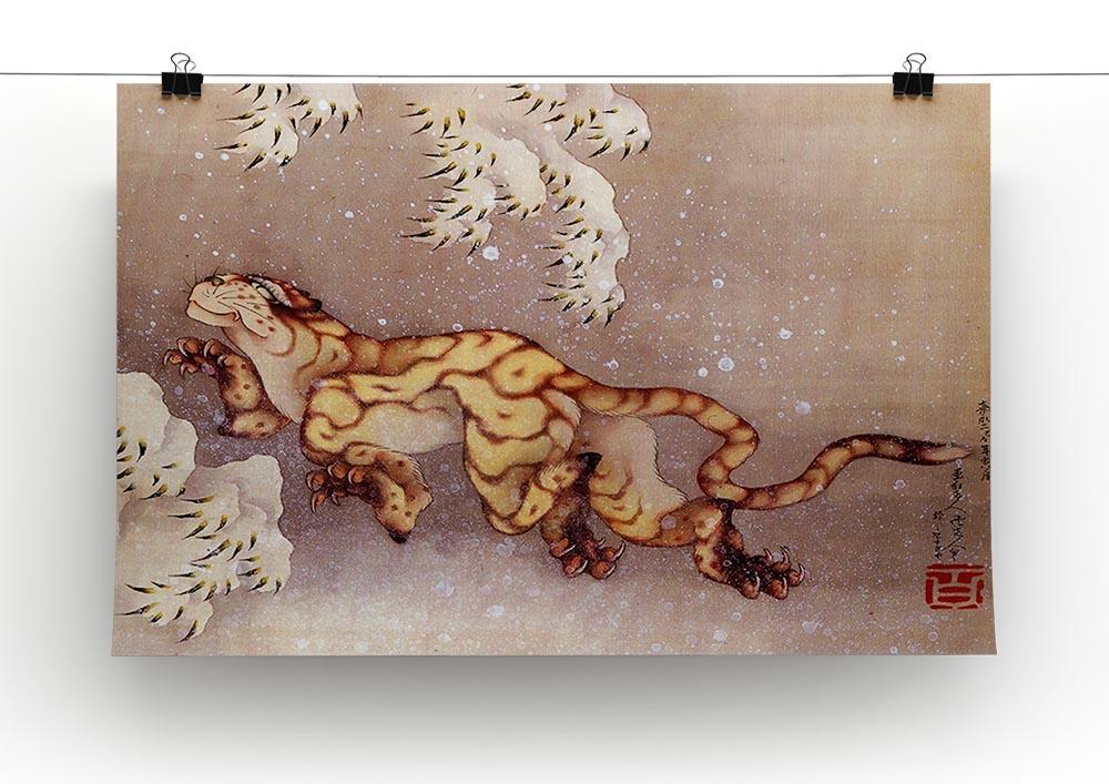 Tiger in the snow by Hokusai Canvas Print or Poster - Canvas Art Rocks - 2
