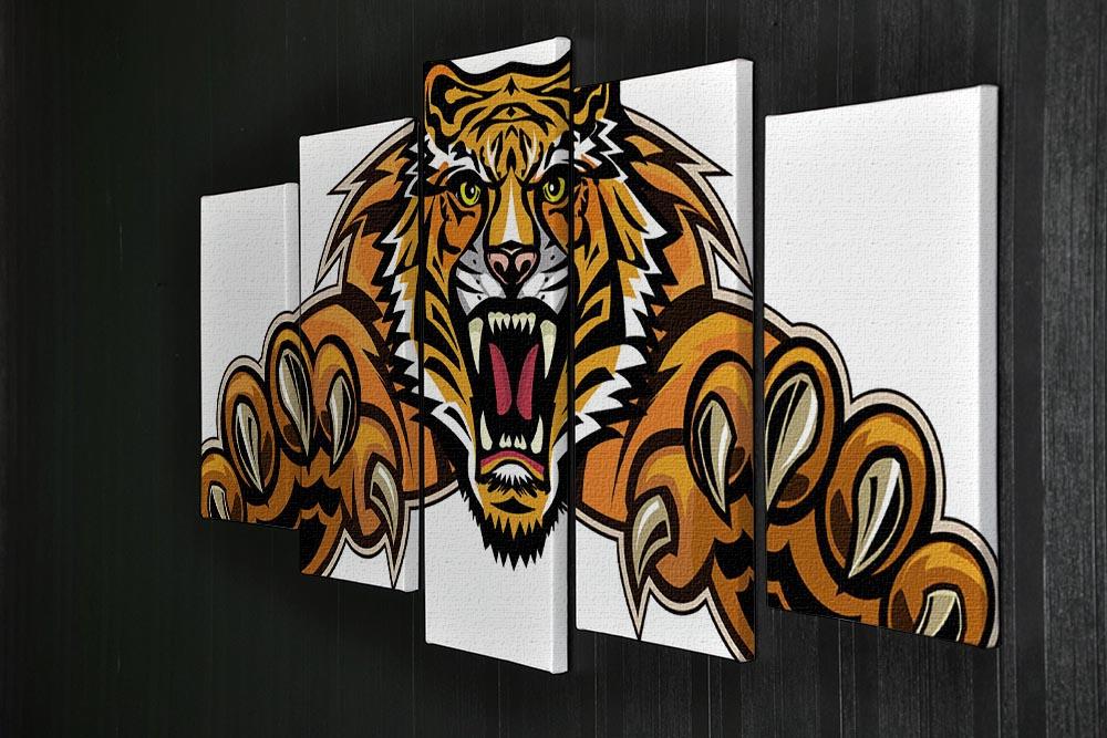 Tiger jump 5 Split Panel Canvas - Canvas Art Rocks - 2