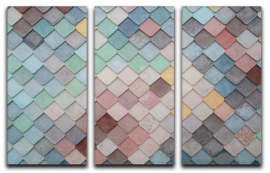Tiles Art 3 Split Panel Canvas Print - Canvas Art Rocks - 1