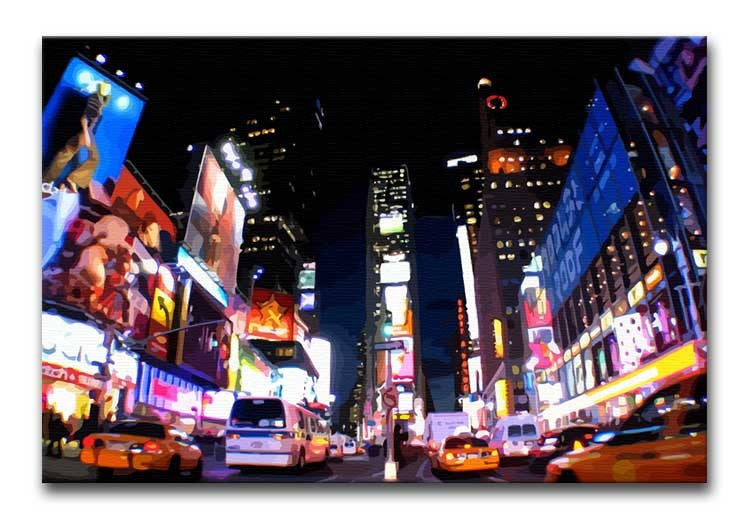 Times Square at Night Print - Canvas Art Rocks - 1