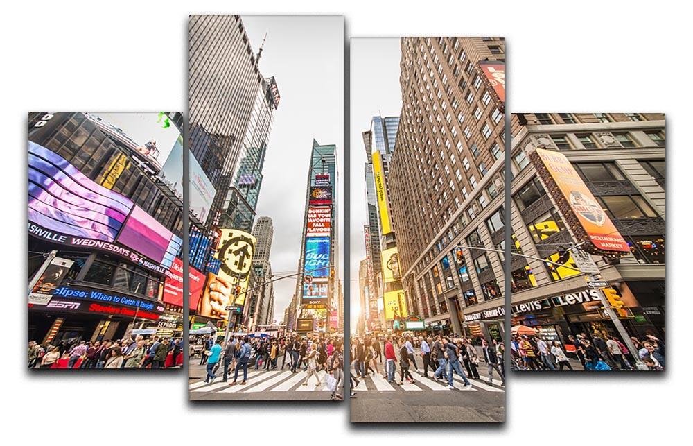 Times Square at sunset 4 Split Panel Canvas  - Canvas Art Rocks - 1