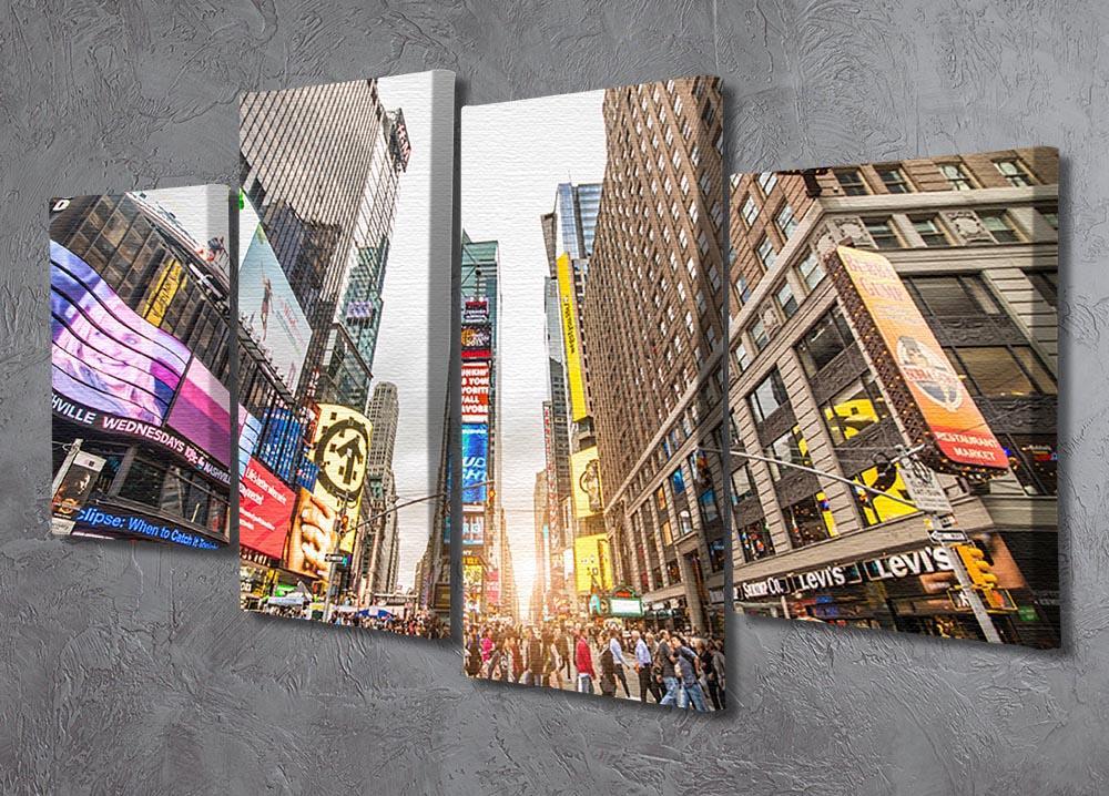Times Square at sunset 4 Split Panel Canvas  - Canvas Art Rocks - 2