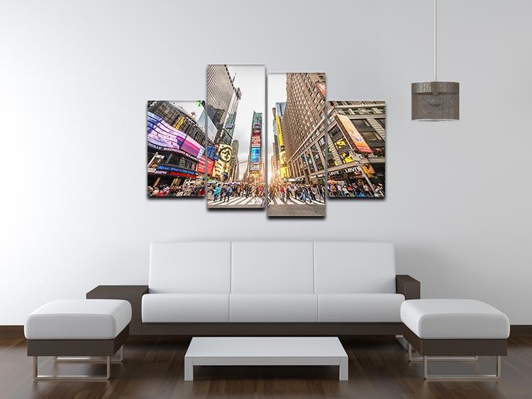 Times Square at sunset 4 Split Panel Canvas  - Canvas Art Rocks - 3