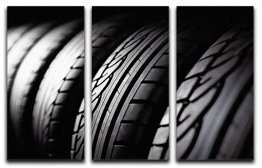 Tire stack background 3 Split Panel Canvas Print - Canvas Art Rocks - 1