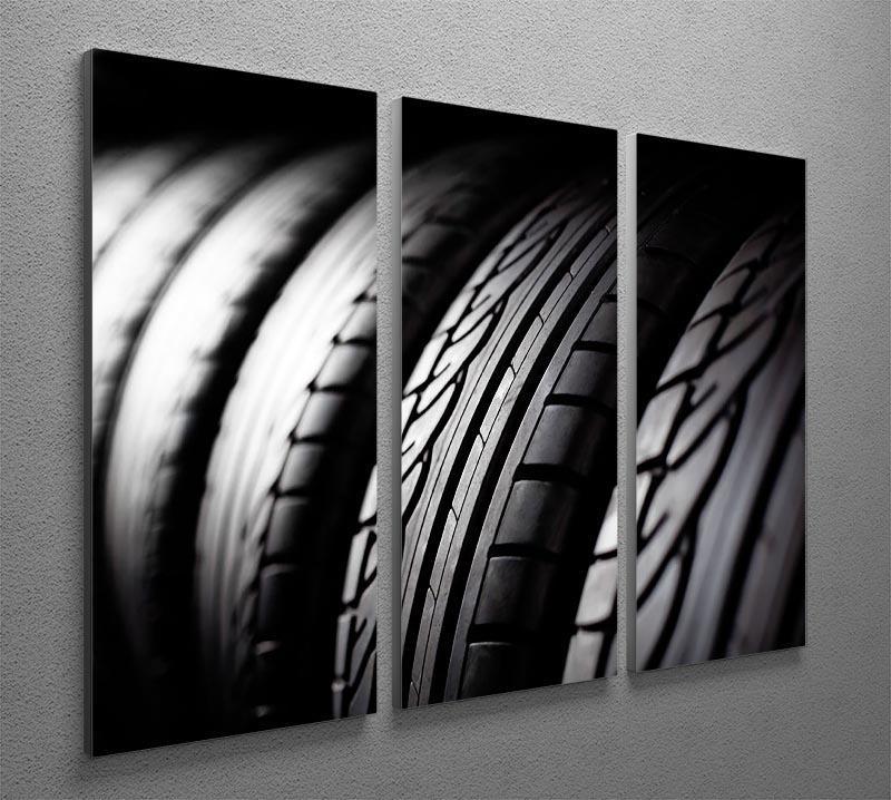 Tire stack background 3 Split Panel Canvas Print - Canvas Art Rocks - 2