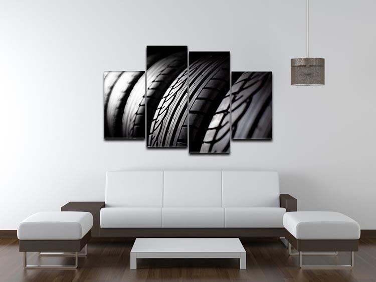 Tire stack background 4 Split Panel Canvas  - Canvas Art Rocks - 3
