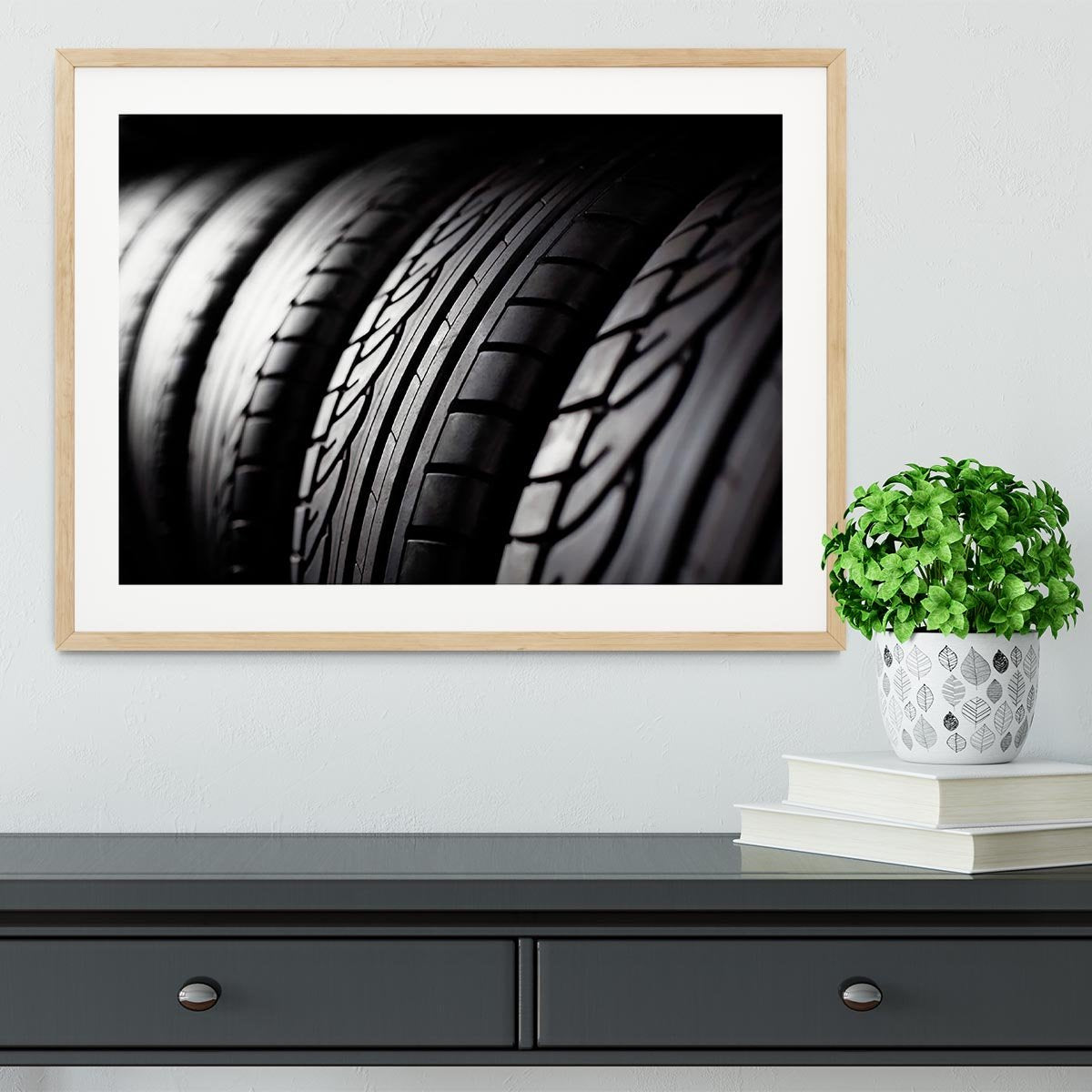Tire stack background Framed Print - Canvas Art Rocks - 3