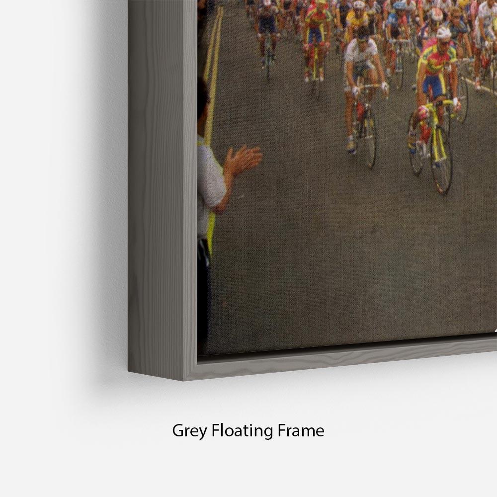 Tour de France in Portsmouth Floating Frame Canvas - Canvas Art Rocks - 4