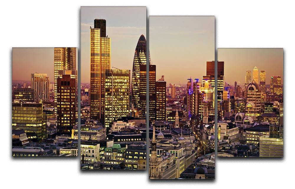 Tower 42 Gherkin Willis Building Stock Exchange Tower 4 Split Panel Canvas  - Canvas Art Rocks - 1