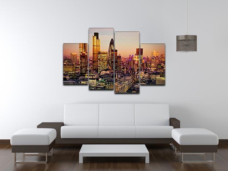 Tower 42 Gherkin Willis Building Stock Exchange Tower 4 Split Panel Canvas  - Canvas Art Rocks - 3