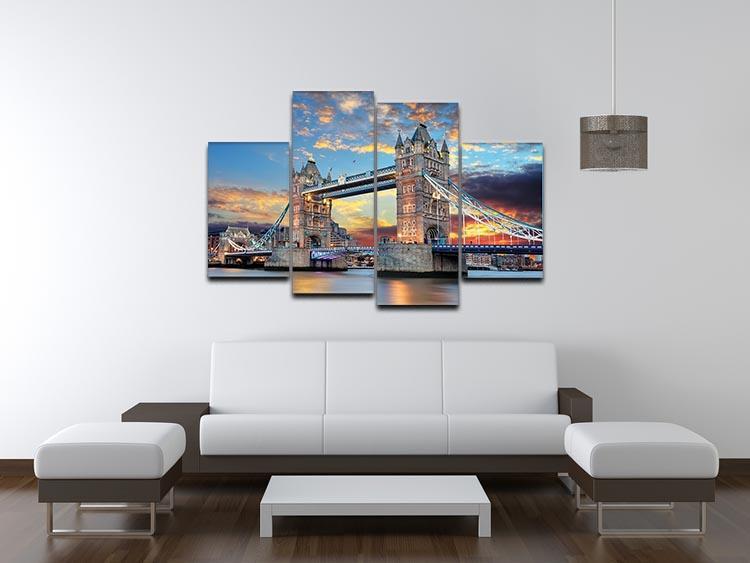 Tower Bridge 4 Split Panel Canvas  - Canvas Art Rocks - 3