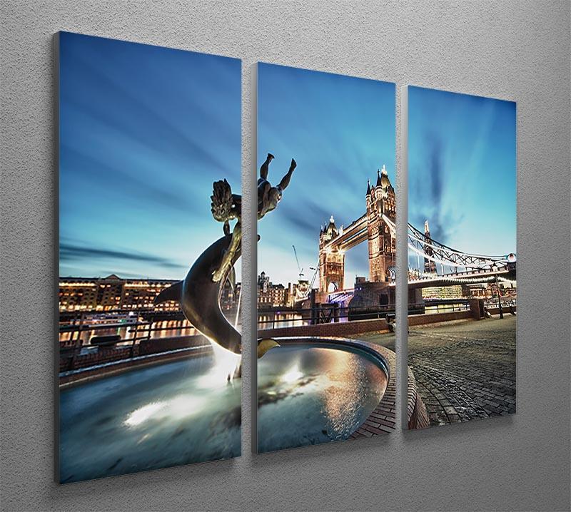 Tower Bridge and St Katharine Docks Girl 3 Split Panel Canvas Print - Canvas Art Rocks - 2