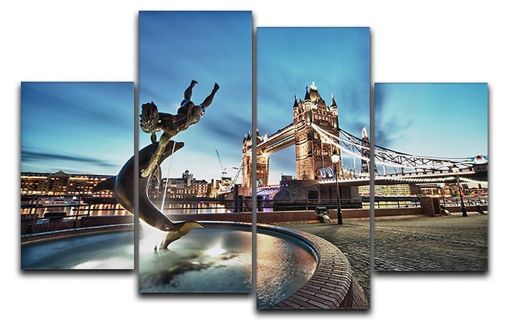 Tower Bridge and St Katharine Docks Girl 4 Split Panel Canvas  - Canvas Art Rocks - 1