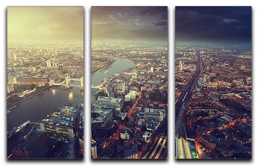 Tower Bridge in sunset time 3 Split Panel Canvas Print - Canvas Art Rocks - 1
