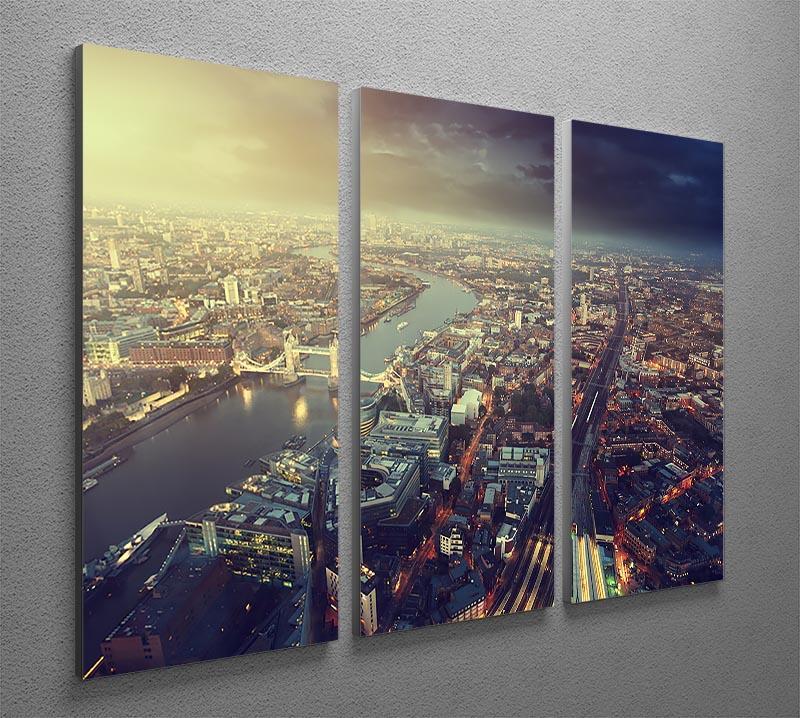 Tower Bridge in sunset time 3 Split Panel Canvas Print - Canvas Art Rocks - 2