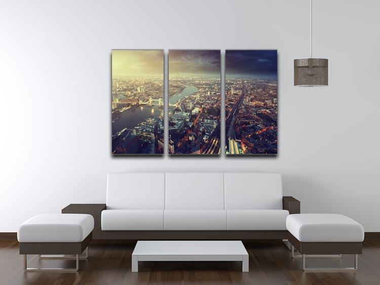 Tower Bridge in sunset time 3 Split Panel Canvas Print - Canvas Art Rocks - 3