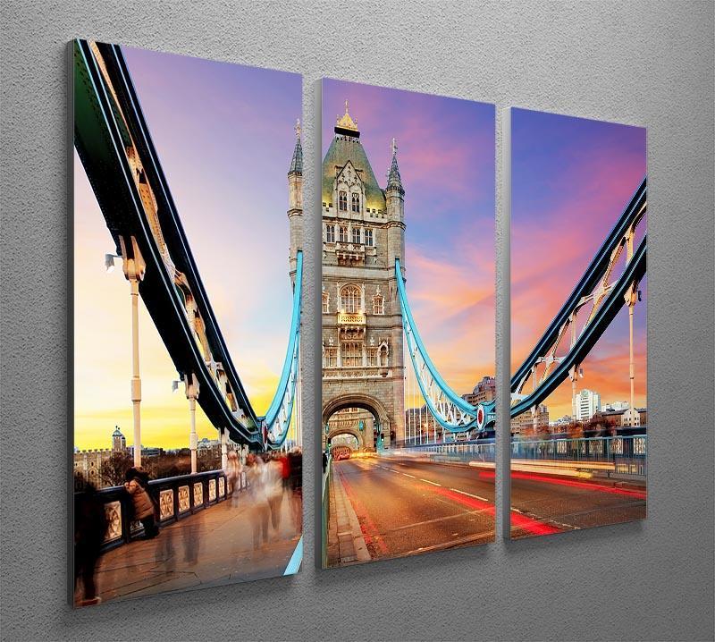 Tower bridge Motion 3 Split Panel Canvas Print - Canvas Art Rocks - 2