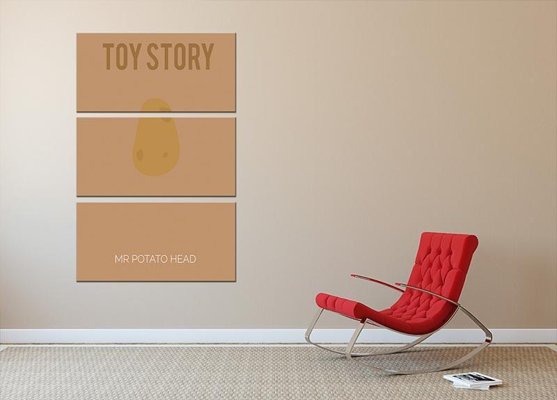 Toy Story Mr Potato Head Minimal Movie 3 Split Panel Canvas Print - Canvas Art Rocks - 2